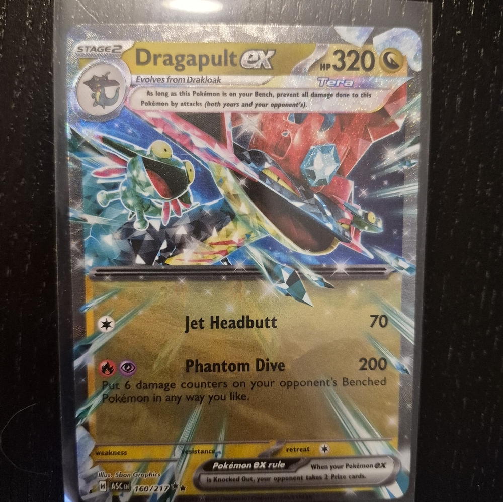 Pokemon Dragapult EX Holographic Card - Yellow, Blue, Red, Green